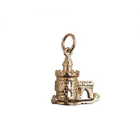 9ct Gold 15x14mm moveable The Bloody Tower Pendant or Charm