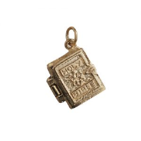 9ct Gold 15x14mm The Holy Bible Pendant or Charm