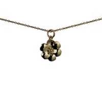 9ct Gold 15x15mm Flower Pendant with a 1.1mm wide cable Chain
