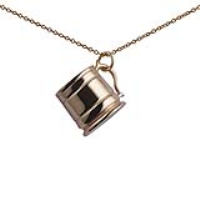9ct Gold 15x20mm Tankard Pendant with a 1.1mm wide cable Chain