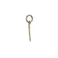 9ct Gold 15x2mm seamstress&#39;s Needle Pendant or Charm