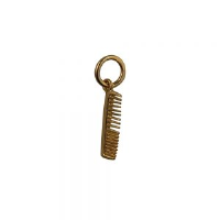 9ct Gold 15x4mm Hairdressers Comb Pendant or Charm