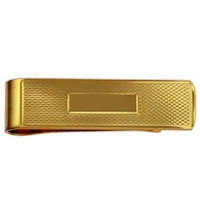 9ct Gold 15x52mm centre space engine turned Money Clip