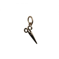 9ct Gold 15x6mm seamstress&#39;s Scissors Pendant or Charm