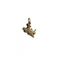 9ct Gold 15x6mm Train Pendant or Charm