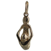 9ct Gold 15x7mm Forward Bend Pose Yoga Position Pendant or Charm