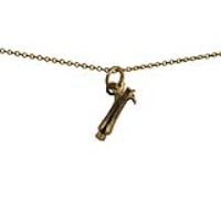 9ct Gold 15x8mm Welsh Leek Pendant with a 1.1mm wide cable Chain