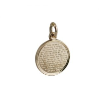 9ct Gold 16mm round The Lords Prayer Pendant