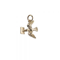 9ct Gold 16x15mm solid Mail Pigeon Pendant or Charm