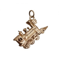 9ct Gold 16x27mm solid Steam Locomotive Pendant or Charm