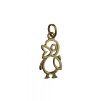 9ct Gold 17x10mm pierced Duck Pendant or Charm