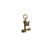 9ct Gold 17x12mm Scooter Pendant or Charm