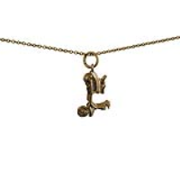 9ct Gold 17x12mm Scooter Pendant with a 1.1mm wide cable Chain