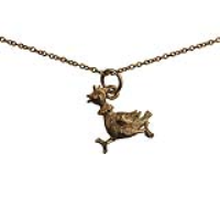9ct Gold 17x15mm Hen Pendant with a 1.1mm wide cable Chain 16 inches Only Suitable for Children