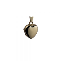 9ct Gold 17x16mm heart shaped plain Locket