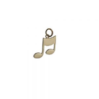 9ct Gold 17x16mm Musical Note Pendant or Charm