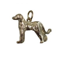 9ct Gold 17x23mm Afghan hound Pendant or Charm