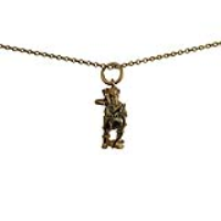 9ct Gold 17x9mm Robin Hood Pendant with a 1.1mm wide cable Chain