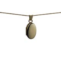 9ct Gold 18x11mm oval plain Locket with a 0.6mm wide curb Chain 16 inches Only Suitable for Children