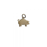 9ct Gold 18x12mm Pig Pendant or Charm
