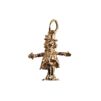 9ct Gold 18x17mm moveable Scarecrow Pendant or Charm