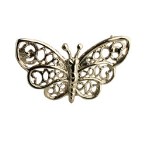 9ct Gold 18x36mm Butterfly brooch