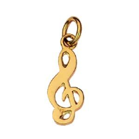 9ct Gold 18x8mm G Clef Pendant or Charm