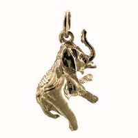 9ct Gold 18x9mm solid Elephant Pendant or Charm