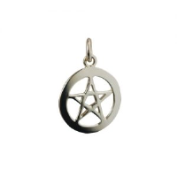 9ct Gold 19mm plain Pentangle in circle Pendant or Charm