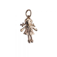 9ct Gold 19x13mm moveable Rag Doll Pendant or Charm