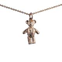 9ct Gold 19x13mm moveable Teddy Bear Pendant with a 1.1mm wide cable Chain 16 inches Only Suitable for Children