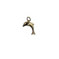 9ct Gold 19x15mm domed Dolphin Pendant or Charm