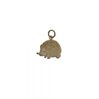 9ct Gold 19x15mm Hedgehog looking left Pendant or Charm