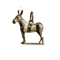 9ct Gold 19x18mm Donkey Pendant or Charm