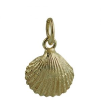 9ct Gold 19x18mm Sea Shell Pendant or Charm