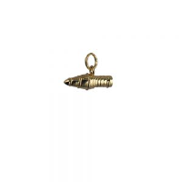 9ct Gold 19x7mm Jet Engine Pendant or Charm