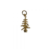 9ct Gold 20x10mm Christmas Tree Pendant or Charm