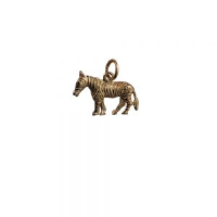 9ct Gold 20x10mm Zebra Pendant or Charm