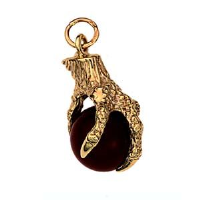 9ct Gold 20x13mm Hand of God Eagles Claw Onyx ball Pendant or Charm