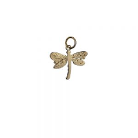 9ct Gold 20x15mm Butterfly Dragonfly Pendant or Charm