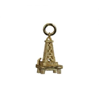 9ct Gold 20x15mm Oil Rig Pendant or Charm