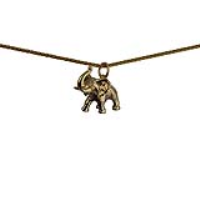 9ct Gold 20x19mm Jumbo Elephant Pendant with a 1.1mm wide spiga Chain