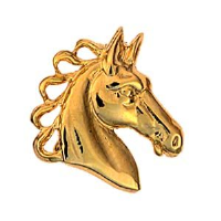9ct Gold 20x21mm Horses head Brooch