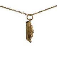 9ct Gold 20x7mm Ocean Ship Liner Pendant with a 1.1mm wide cable Chain