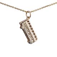 9ct Gold 20x8mm Double Decker Bus Pendant with a 1.1mm wide cable Chain
