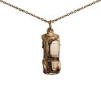 9ct Gold 20x8mm Vintage Car Pendant with a 1.1mm wide cable Chain
