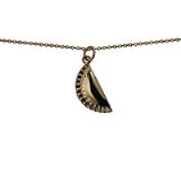 9ct Gold 20x9mm Pasty Pendant with a 1.1mm wide cable Chain