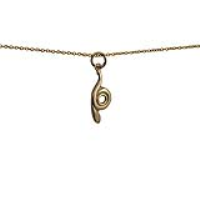 9ct Gold 20x9mm Snake Pendant with a 1.1mm wide cable Chain