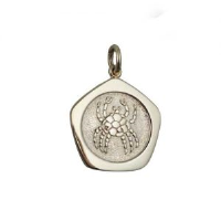 9ct Gold 21mm five sided pentagon Cancer Zodiac Pendant