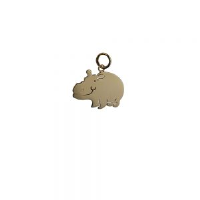 9ct Gold 21x14mm Hippo Pendant or Charm